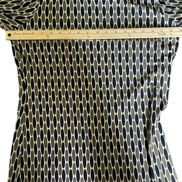 Michael Kors Green and Blue 3/4 Sleeve Shift Dress Size 8 - Picture 8 of 9